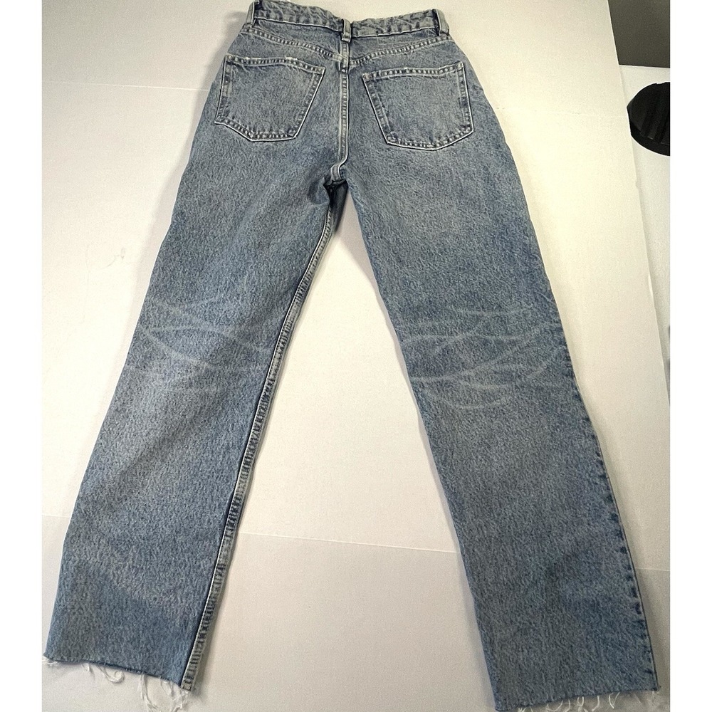 NWT Zara High Rise Z1975 Straight Leg Ankle Rigid Jeans Raw Hem Size 0 EU 32 - Picture 8 of 10